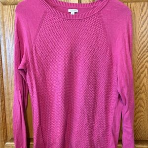 Sonoma Pink Crew Neck Sweater Lightweight Knit